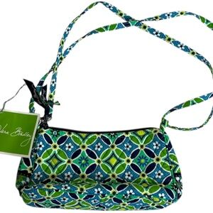 Vera Bradley Small Green & Blue Purse, Crossbody, Adjustable, Amy Daisy, Nwt